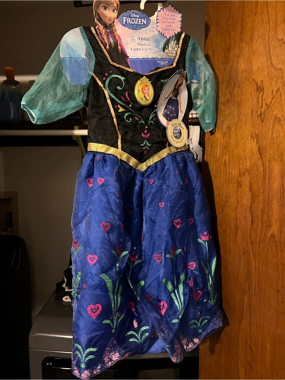 Disney Frozen Anna Light-Up Girls' Costume Dress - Blue, Black, Teal